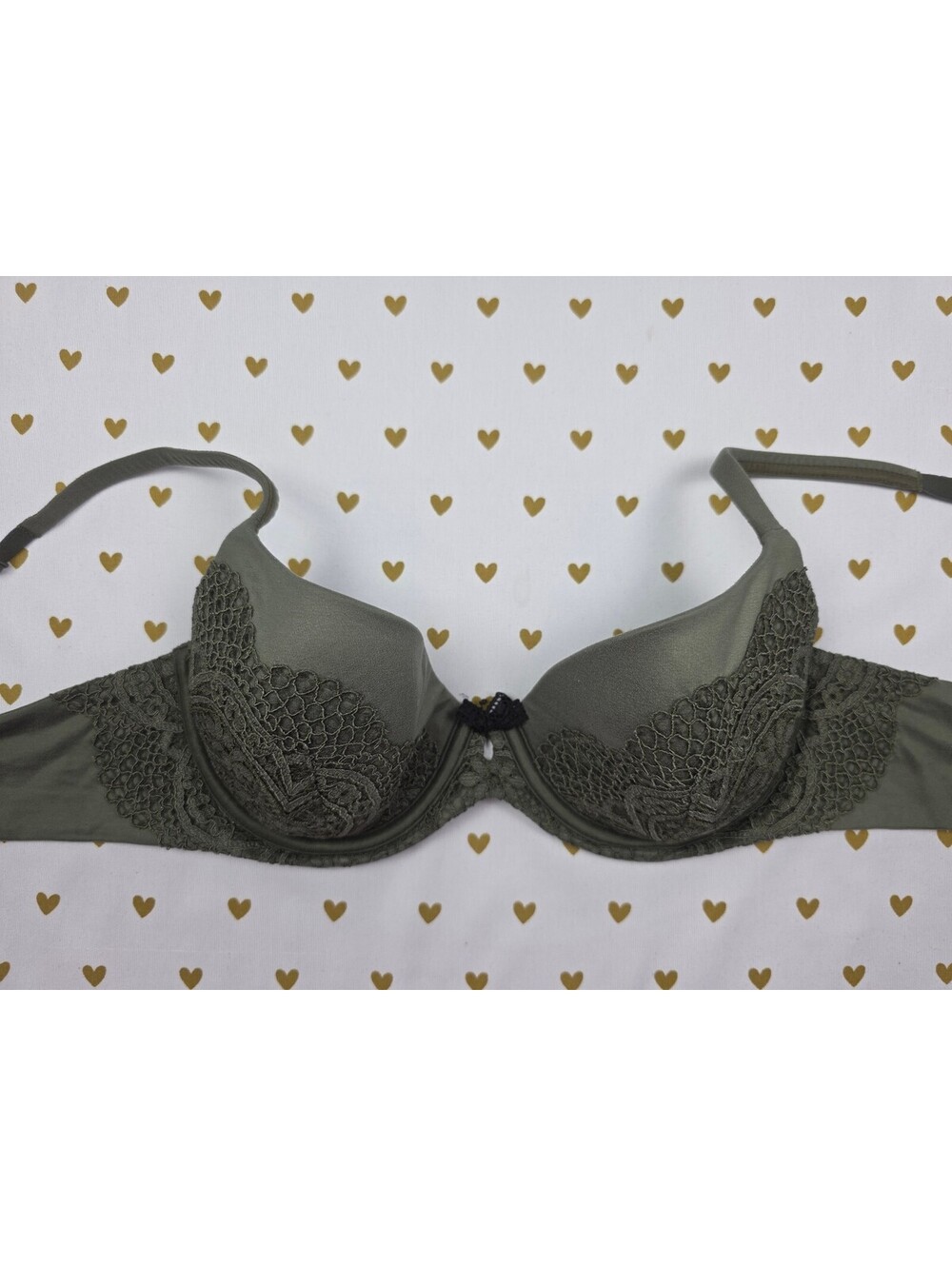 Victorias Secret Green 34C Unlined Demi Balconette Bra